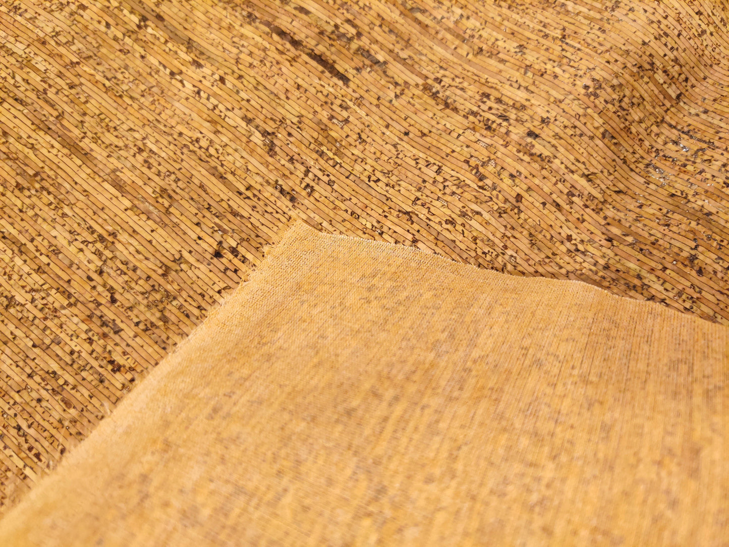 Striped Cork Fabric Faux Leather Sheets for Sewing, Cork Vegan Leather