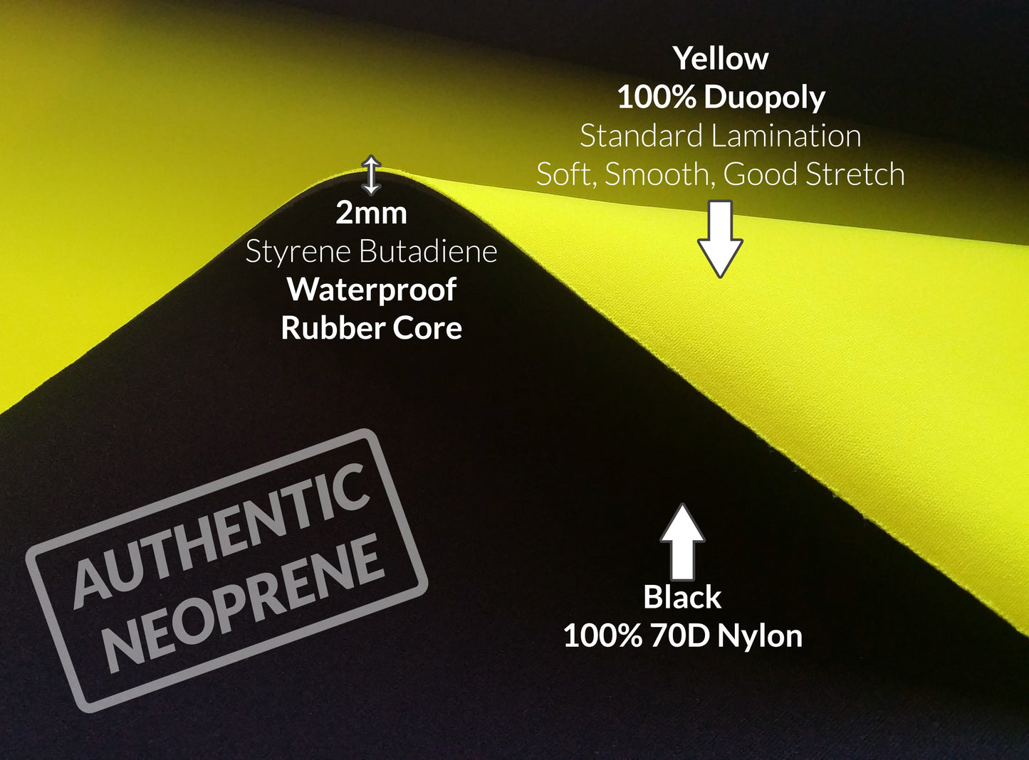 2mm Yellow Neoprene Fabric Wetsuit Material For Sewing