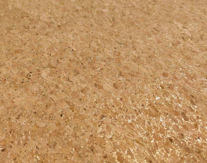 Gold Flecks Cork Fabric Faux Leather Sheets for Sewing, Cork Vegan Leather
