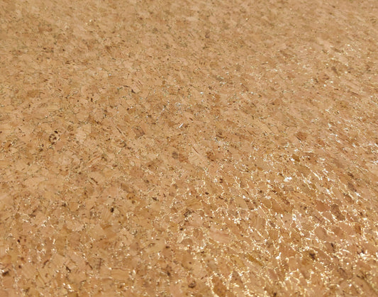 Gold Flecks Cork Fabric Faux Leather Sheets for Sewing, Cork Vegan Leather