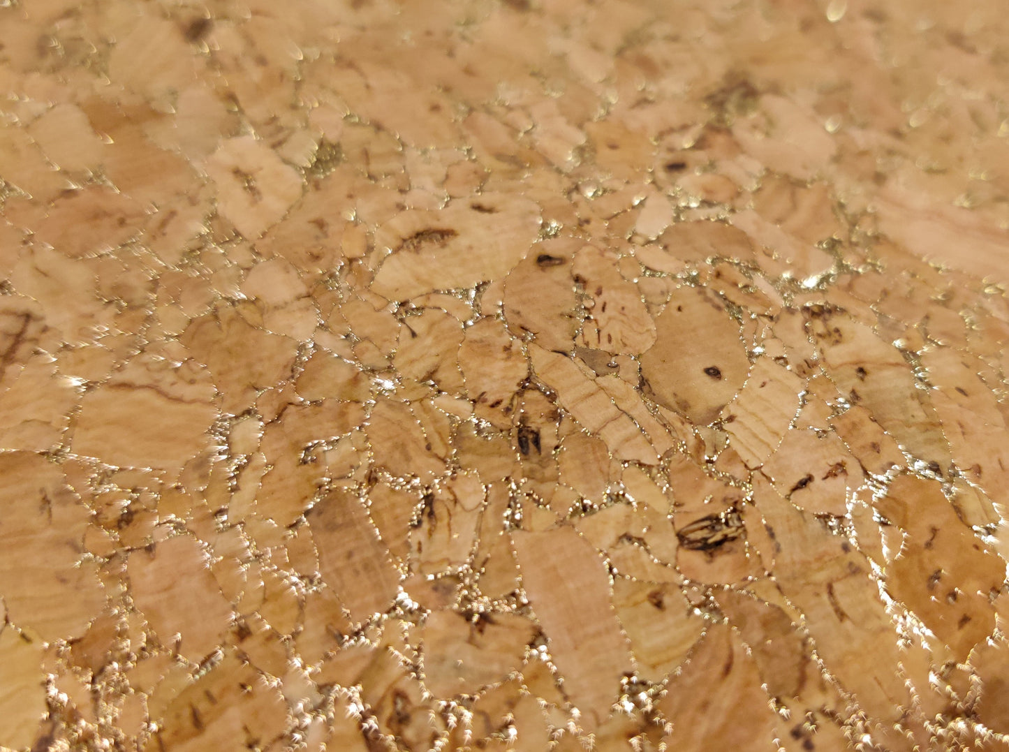 Gold Flecks Cork Fabric Faux Leather Sheets for Sewing, Cork Vegan Leather