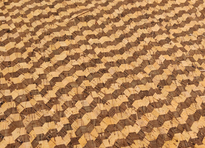 Dark Chevrons Cork Fabric Faux Leather Sheets for Sewing, Cork Vegan Leather