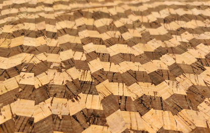 Dark Chevrons Cork Fabric Faux Leather Sheets for Sewing, Cork Vegan Leather