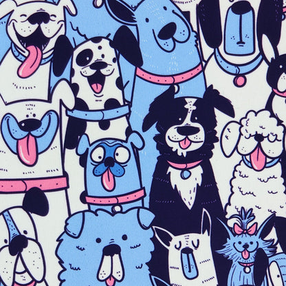 Cute Blue Dogs Extra Long Mouse Pad