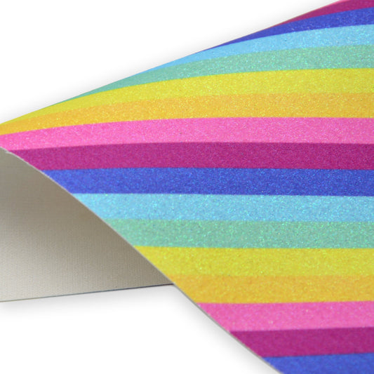 Glitter Rainbow 3 PACK 8x13 Inch Faux Leather Fabric