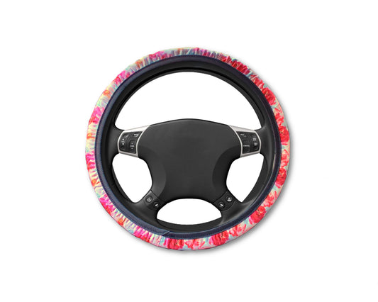 Floral Print Steering Wheel Cover